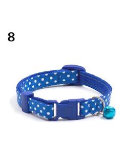 picture Bluelans Pet Dog Puppy Cat Soft Reflective Neck Strap Pet Collar Safety Buckle with Bell (Polka Dot Blue)