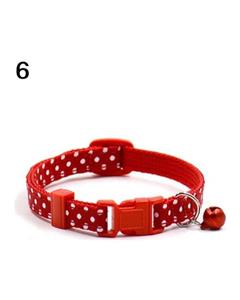 picture Bluelans Pet Dog Puppy Cat Soft Reflective Neck Strap Pet Collar Safety Buckle with Bell (Polka Dot Red)
