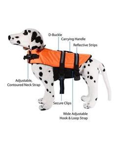picture (Bluelans Pet Aquatic Reflective Preserver Float Vest Dog Saver Life Jacket Safe Supplies XL (Orange