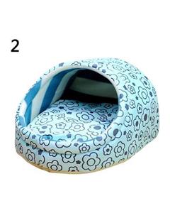 picture (Bluelans Cute Slipper Shape Washable Cushion Pet Plush Bed Small Cat Dog Play Cave House (Navy Blue