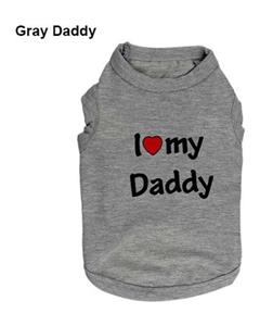 picture (Bluelans Daddy Mommy Letter Print Dog T-shirt Clothing Cotton Shirt Casual Pet Vest S (Gray