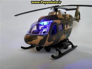 picture هلیکوپتر ارتشی بزرگ فلزی صدادار-چراغدار رنگ سبز