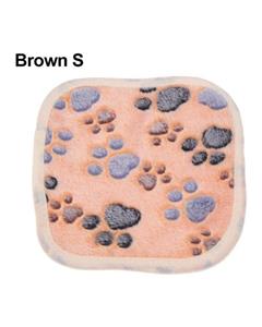 picture Bluelans Cute Paw Print Soft Coral Velvet Cat Dog Puppy Blanket Warm Bed Cover Mat Gift S (20x20cm) (Brown)