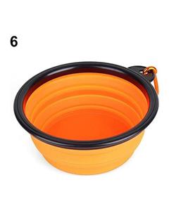 picture Bluelans Foldable Dog Cat Pet Travel Food Feeding Bowl Water Dish Portable Silicone Bowl (Orange)