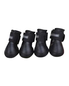 picture Bluelans Pet Dog Waterproof Rain Shoes Set of 4 (Black)