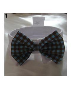 picture Bluelans New Pet Dog Wedding Holidays Accessories Tie Necktie Dog Bowtie Plaid Collar (Blue)
