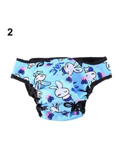 picture Bluelans Female Pet Dog Menstruation Washable Reusable Diaper Protector Cute Pants XL (Blue Rabbit)