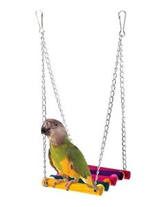 picture Bluelans Pet Bird Parrot Parakeet Budgie Cockatiel Wooden Cage Hammock Swing Hanging Toy