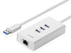 picture هاب یو اس بی و مبدل شبکه یوگرین Ugreen USB 3.0 Gigabit Lan Adapter With 3Ports USB Hub