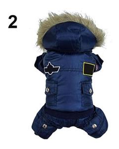 picture Bluelans Puppy Dog Cat Winter Warm Patches Hooded Button Down Jacket Coat Pet Clothes XS (Blue)