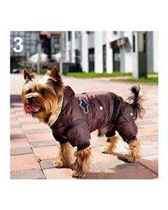 picture Bluelans Puppy Dog Cat Winter Warm Patches Hooded Button Down Jacket Coat Pet Clothes S (Brown)