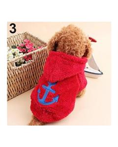 picture Bluelans Dog Puppy Winter Warm Anchor Coral Fleece Hoodie Coat Jacket Pet Costume Clothes XL (Red)