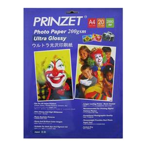 picture Prinzet 200GSM Ultra Glossy Photo Paper A4 Size 20 Sheets