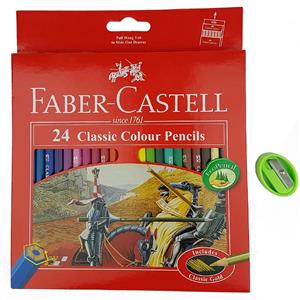 picture مداد رنگی 24 رنگ فابرکاستل مدل Classic به همراه تراش