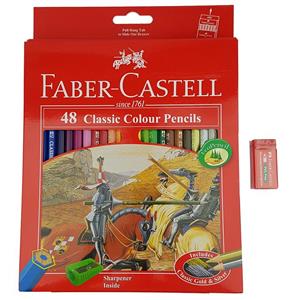 picture مداد رنگی 48 رنگ فابرکاستل مدل Classic به همراه پاک کن