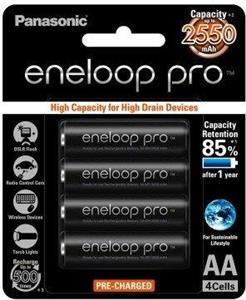 باتری قلمی قابل شارژ پاناسونیک مدل Eneloop Pro BK 3HCCE 4BT بسته 4 عددی 