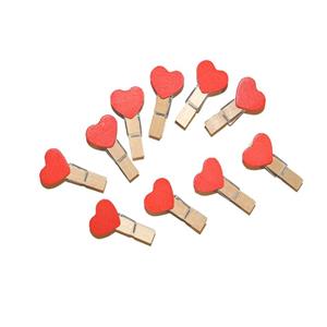 picture گیره چوبی طرح قلب مدل 02 بسته 10 عددی