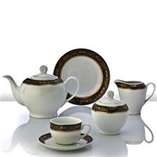 سرويس چيني 12 پارچه چاي خوري چيني زرين ايران سري ايتاليا اف مدل ميدنايت درجه عالي 