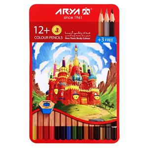 مداد رنگی 15 رنگ آریا مدل قصر کد 3021 