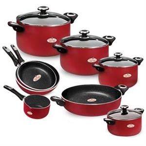Zarsab GT7580G Cookware Set 12 Peices With 1 Spatula 