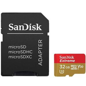 picture Sandisk Extreme UHS-I U3 V30 Class 10 90MBps microSDHC With Adapter - 32GB