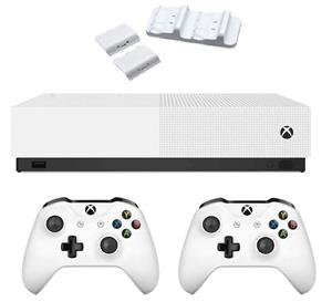 picture Microsoft Xbox One S ALL DIGITAL 1TB Bundle 2Gamepad white With Dual Charging Dock
