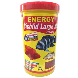 picture غذا ماهی انرژی مدل Cichilid Larg XL chips وزن 440 گرم
