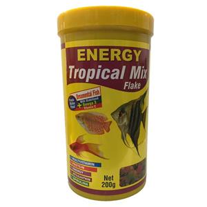 picture غذا ماهی انرژی مدل  Tropical mix Flake  وزن 200 گرم