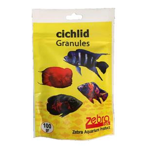 picture غذا خشک ماهی زبرا مدل chichlid granules وزن 100 گرم