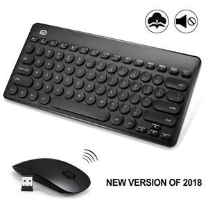 picture Wireless Keyboard and Mouse Combo, FD iK6620 2.4GHz Cordless Cute Round Key Set Smart Power-Saving Whisper-Quiet Slim Combo for Laptop, Computer,TV and Mac (79-Key, Mint Green No Number Keys)