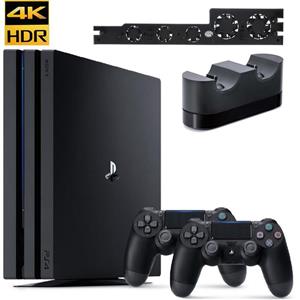 picture SONY PlayStation 4 Pro Region-2 CUH-7216B 1TB HDD Bundle 2Gamepad FAN ChargerGame Console