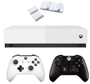 picture Microsoft Xbox One S ALL DIGITAL 1TB Bundle 2Gamepad Black With Dual Charging Dock