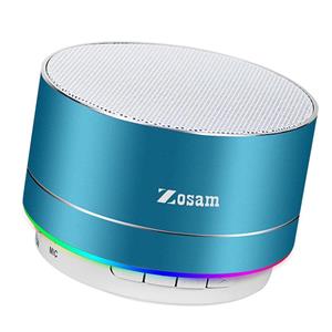 picture Zosam Mini Wireless Speaker, Portable Bluetooth Speaker with HD Sound, 4H Playing Time, Built-in Mic, SD/TF Card Slot, FM and LED Moodlights for Home, Travel (Blue)