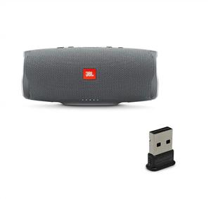picture JBL Charge 4 Portable Waterproof Wireless Bluetooth Speaker Bundle with USB Bluetooth Adapter - Gray