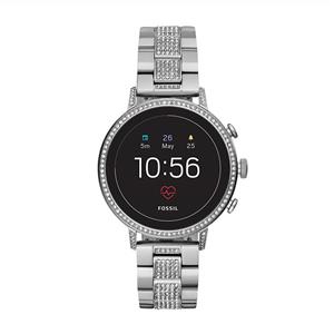 picture Fossil Women's Gen 4 Q Venture HR Stainless Steel Touchscreen Smartwatch, Color: Silver (Model: FTW6013)