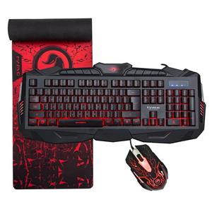 picture MARVO KM400 Gaming Keyboard LED Mouse and Large Mouse pad Combo 3 Color Backlit Keyboards 7 Color 2400DPI Mice 27.6
