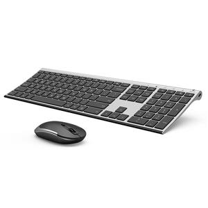 picture Wireless Keyboard and Mouse, Vssoplor 2.4GHz Rechargeable Compact Whisper-Quiet Full-Size Keyboard and Mouse Combo with Nano USB Receiver for Windows, Laptop, PC, Notebook-Dark Gray