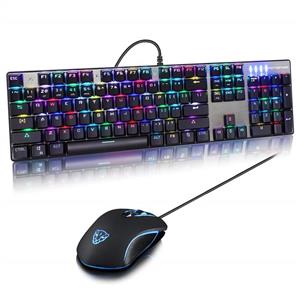 picture Original Motospeed CK888 Mechanical Gaming Keyboard and Mouse Combo-NKRO Blue Switch 104 Key
