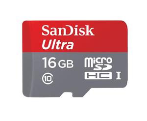 picture SanDisk Ultra 16GB MicroSDHC Class 10 UHS Memory Card Speed Up To 30MB/s With Adapter - SDSDQUA-016G-U46A [Old Version]