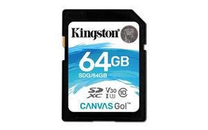 picture Kingston Canvas Go! 64GB SDXC Class 10 SD Memory Card UHS-I 90MB/s R Flash Memory Card (SDG/64GB)