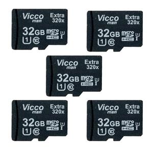 picture کارت حافظه  microSDHC ویکومن مدل Extre 320X کلاس 10 استاندارد UHS-I U1 سرعت48MBps ظرفیت 32 گیگابایت  بسته 5 عددی