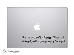 picture I Can Do All Things Through Christ Who Gives Me Strength. Bible Verse Vinyl Car Sticker Symbol Silhouette Keypad Track Pad Decal Laptop Skin Ipad Macbook Window Truck Motorcycle