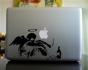 picture Macbook - Banksy fallen angel smoking Keypad Iphone Apple Ipad Decal Skin Sticker Laptop