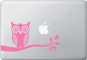 picture Owl on Tree Branch - Design 1 - Macbook or Laptop Decal Sticker (Color Variations Available) (8.75