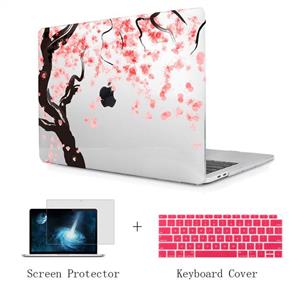 picture TwoL Cover for MacBook Air 13 inch 2018, Cherry Blossoms Printed Hard Shell Case and Keyboard Skin Screen Protector for New MacBook Air 13 A1932 Release 2018 with Retina Display