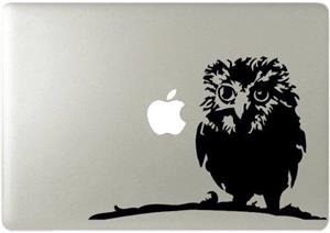 picture Owl on Twig Apple Silhouette Macbook Symbol Keypad Iphone Apple Ipad Decal Skin Sticker Laptop