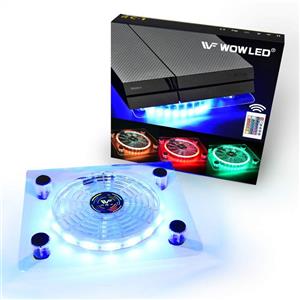 picture WOWLED Wireless IR Remote Control 24 Keys PS4 Cooling Fan RGB USB LED Cooler Thermal Fan Pad Stand 
