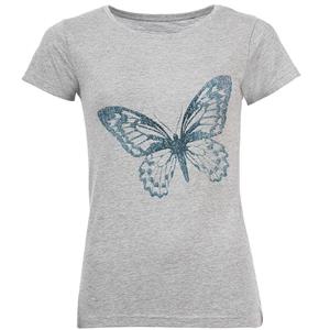 picture تی شرت آستین کوتاه زنانه طرح پروانه آبی مدل S397