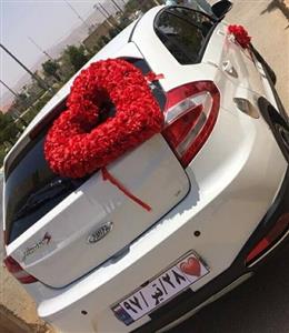 picture ماشین عروس با گل رز قرمز طبیعی
