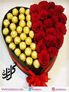 picture باکس قلب رز و شکلات ولنتاین